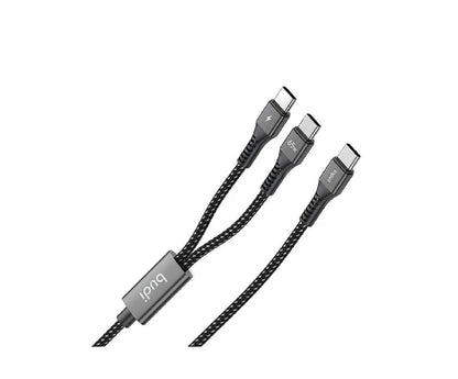 Budi 1.2M PD65W Super Fast Charge Cable Type C to Dual 