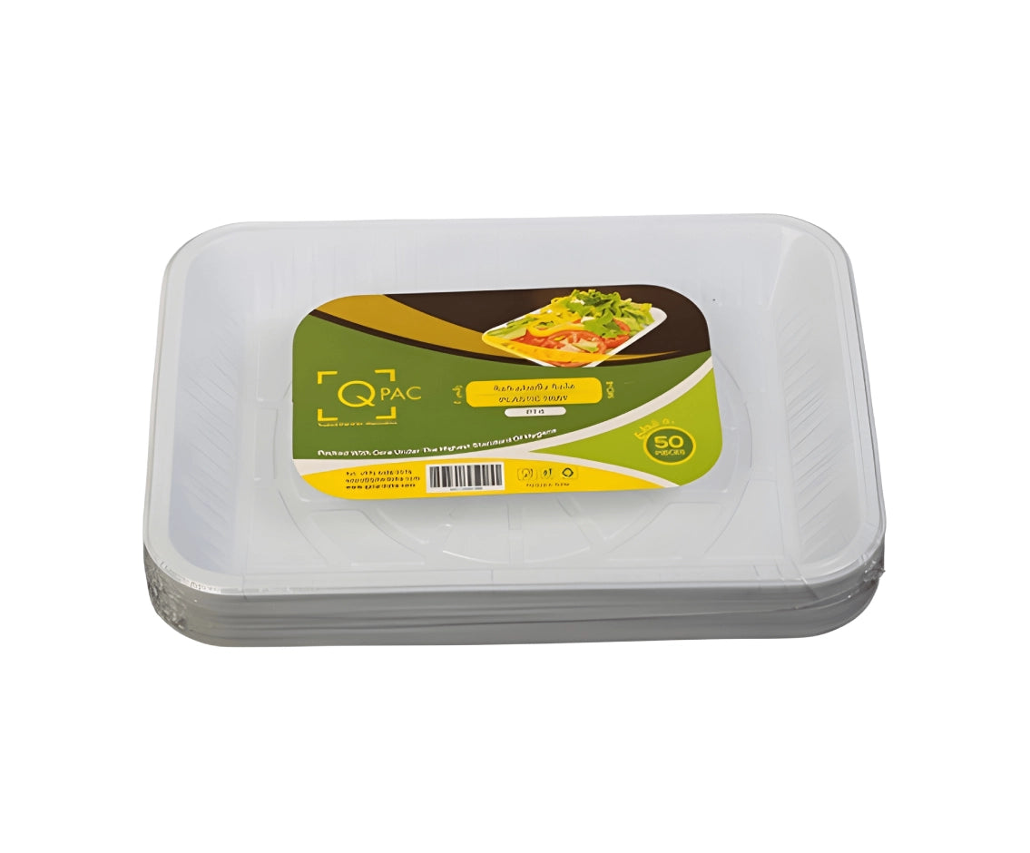 Plastic Tray No4 Q Pac 1X50 Pieces