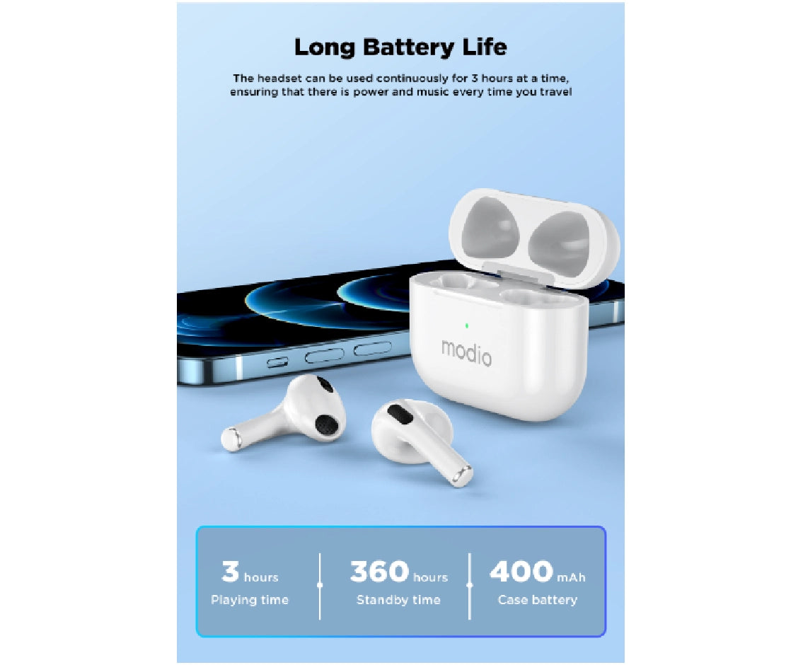 Modio ME12 Wireless Bluetooth Earbuds