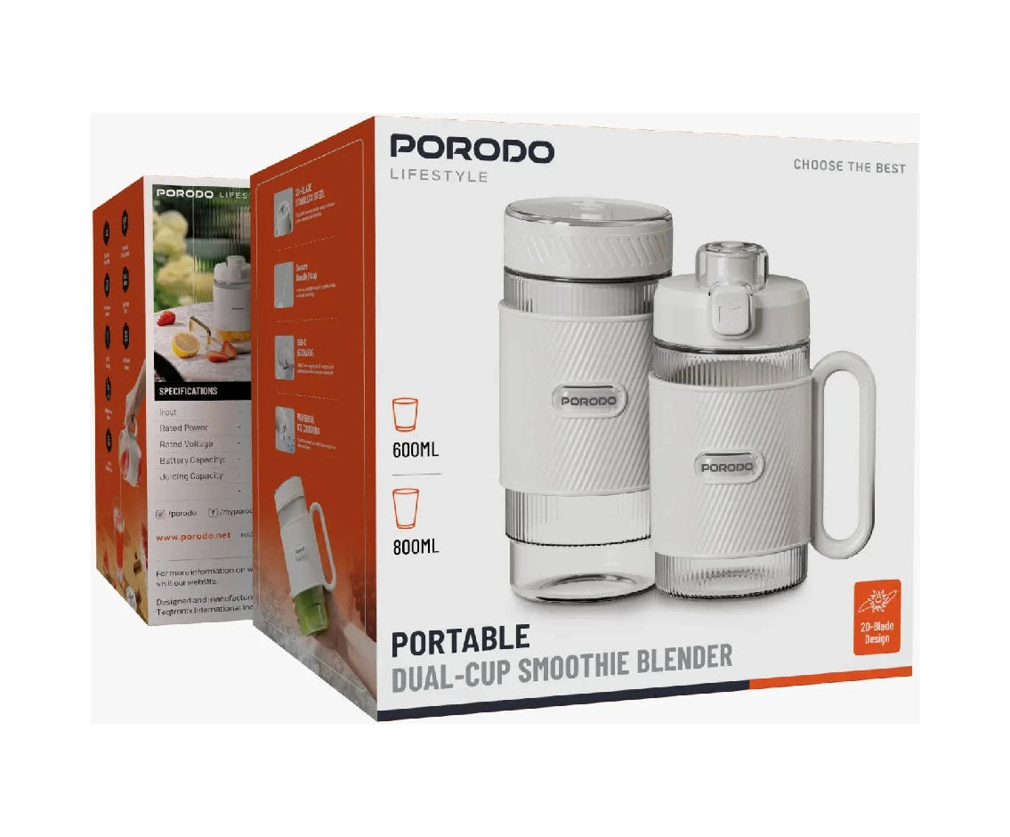 Porodo Lifestyle Portable Dual-Cup Smoothie Blender