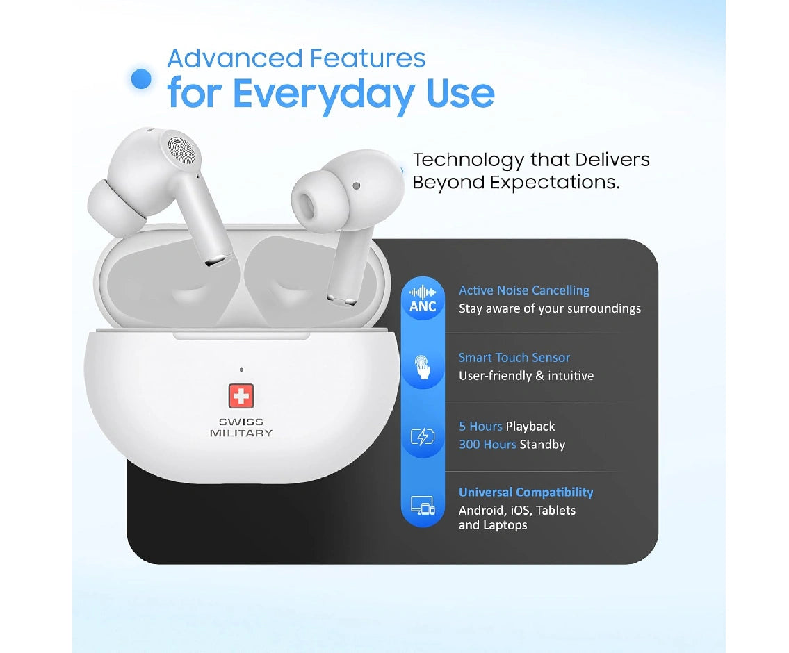 Swiss Military True Wireless Earbuds Victor 4 White