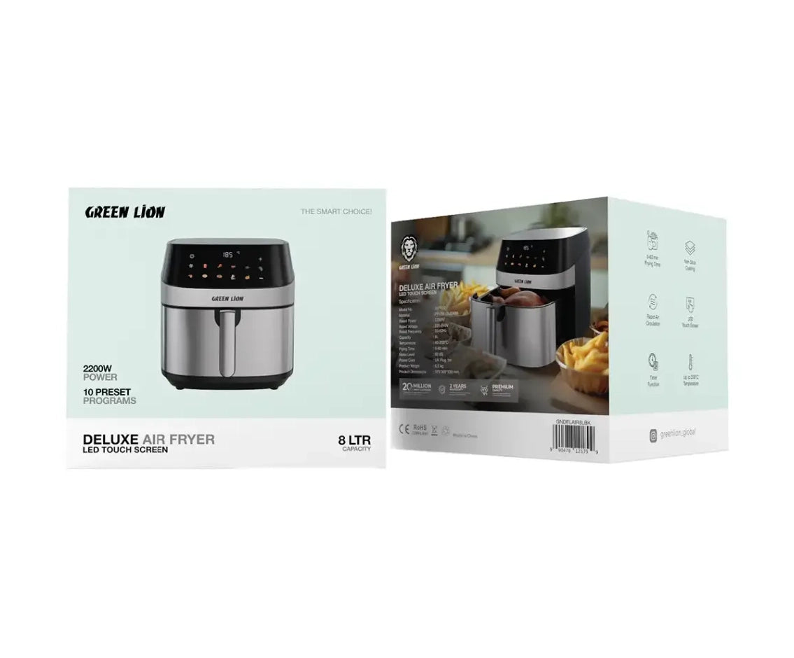 Green Lion Deluxe Air Fryer LED Touch Screen 8L