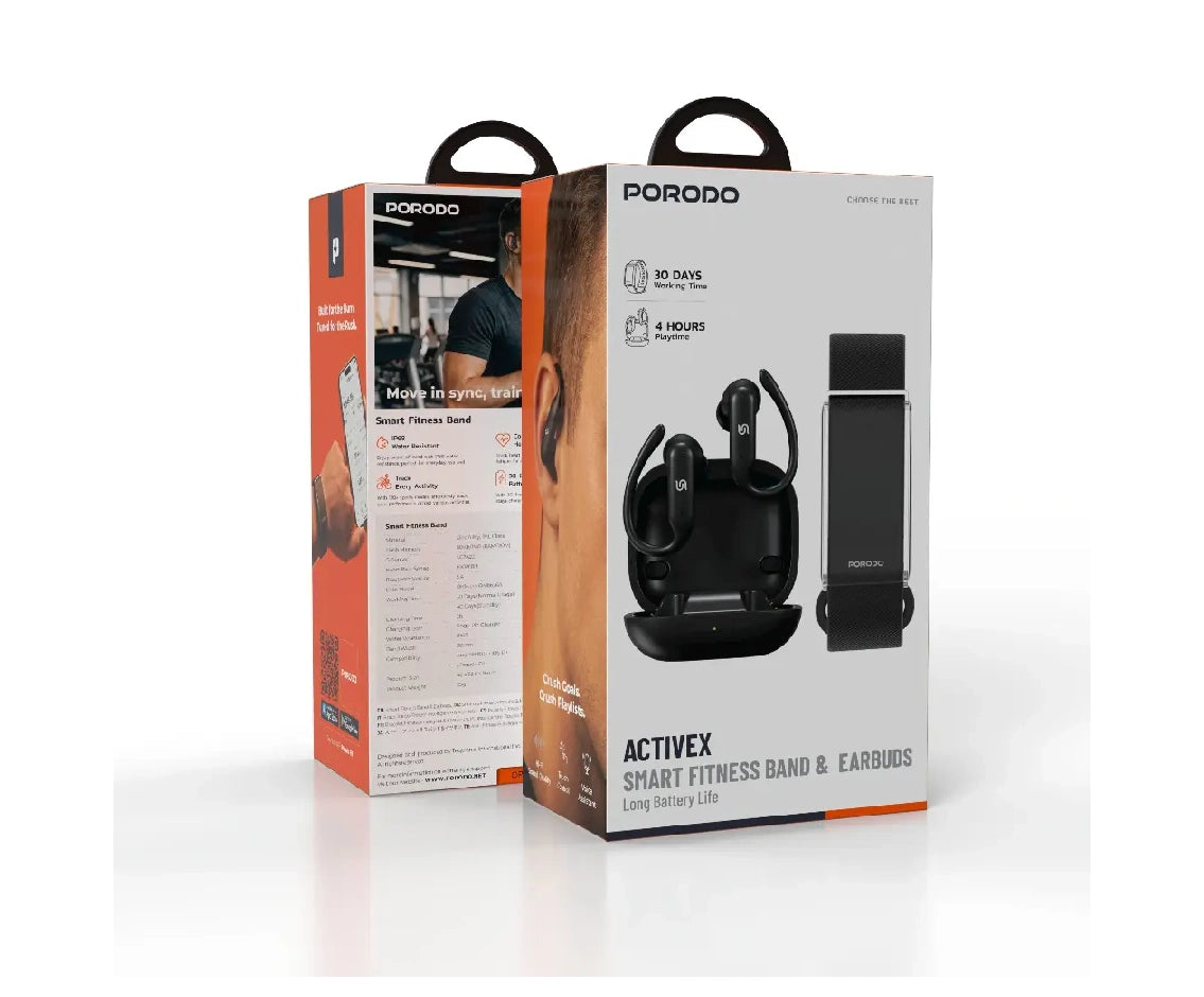 Porodo Activex Smart Fitness Band & Earbuds