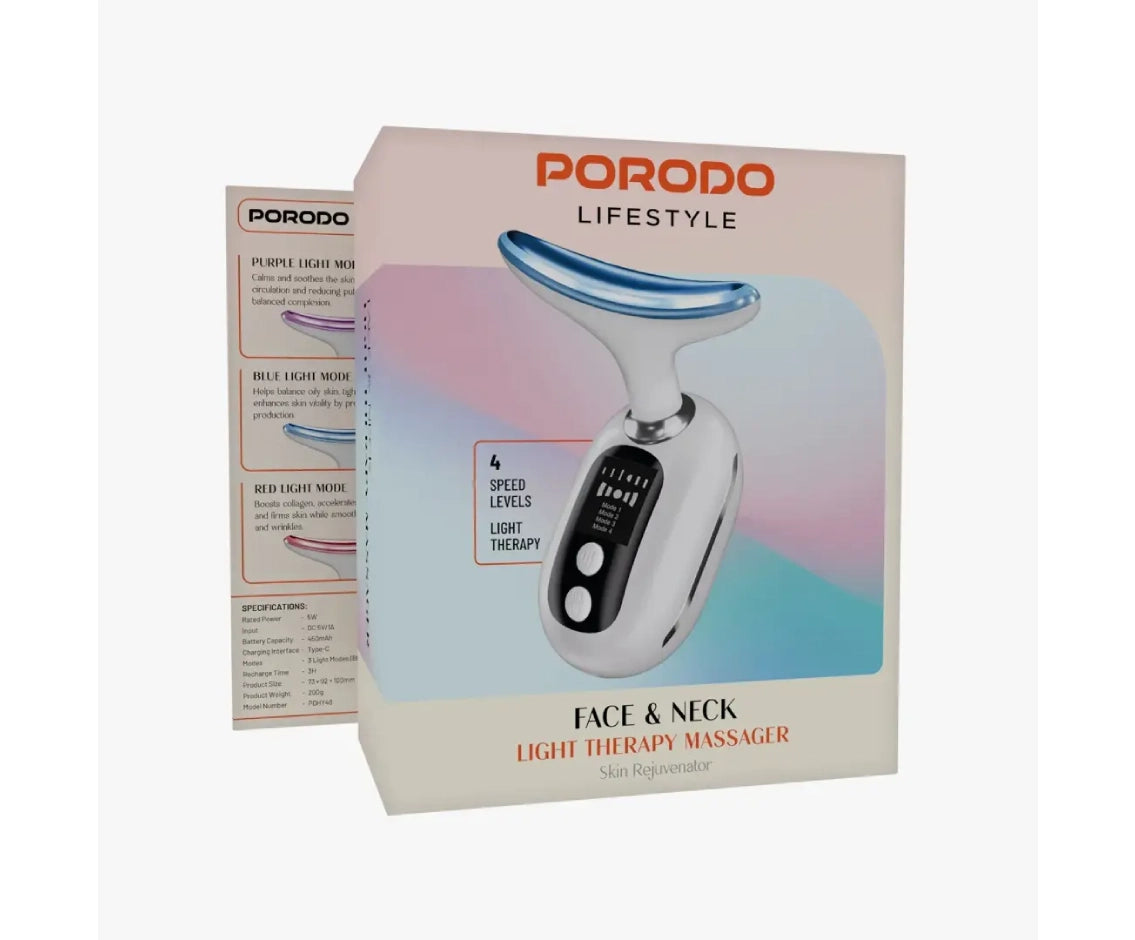 Porodo Face & Neck Light Therapy Massager