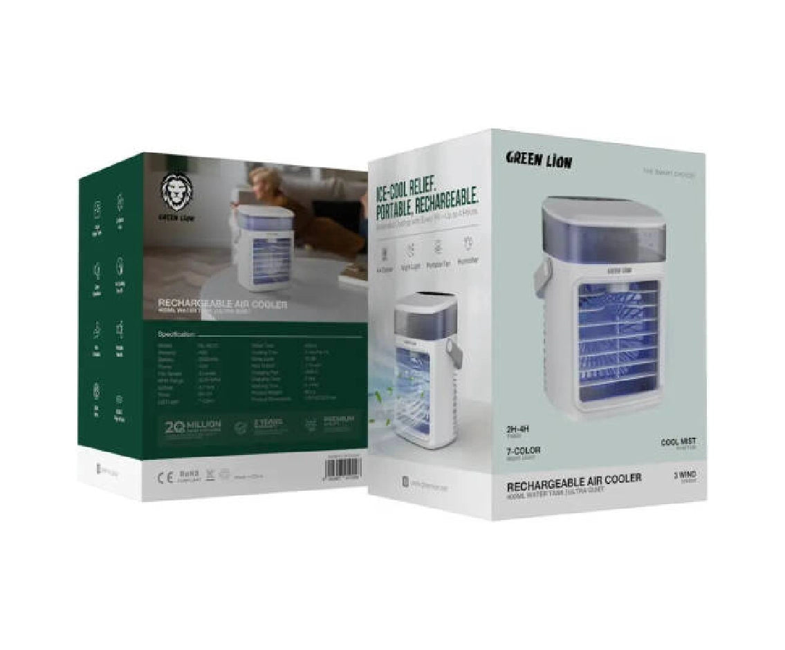 Green Lion Rechargeable Air Cooler Fan With 400Ml Water Tank