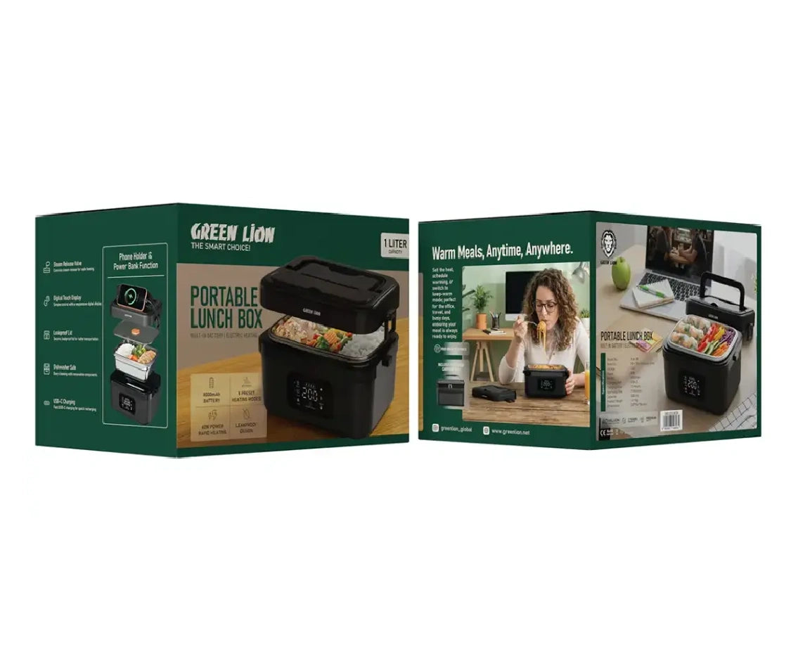 Green Lion Portable Lunch Box With Built-in Battery & Electric Heating