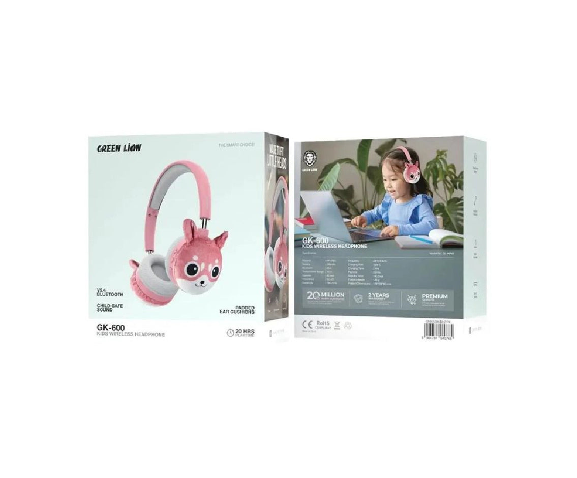 Green Lion GK-600 Kids Wireless Headphone-Pink