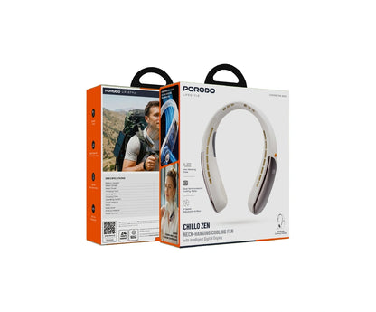 Porodo Chillo Zen Neck-Hanging Cooling Fan with Intelligent Display