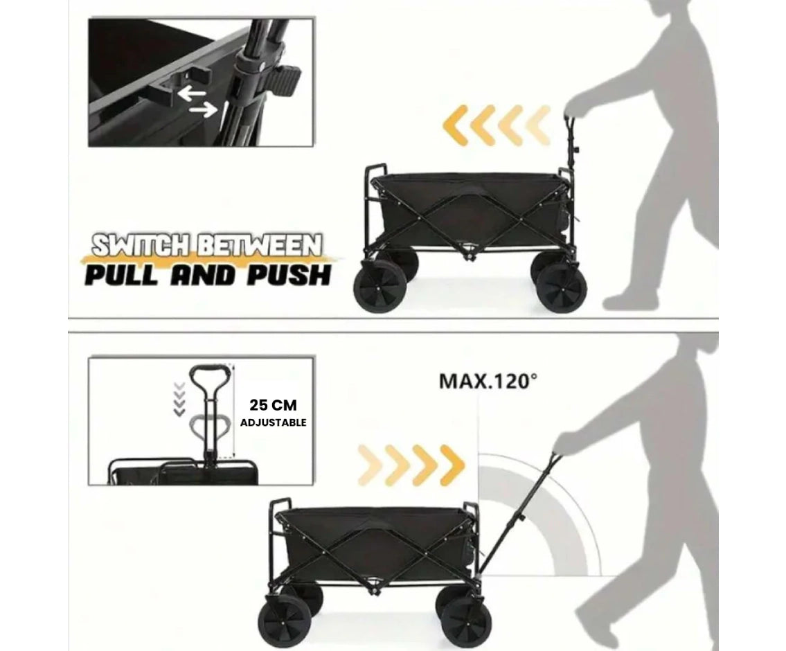 Foldable Wagon Camping And Beach Trolley 24x17x67cm