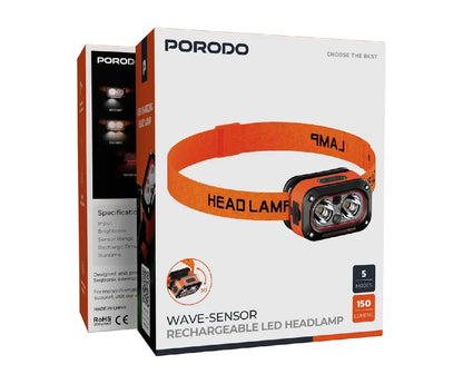Porodo Wave Sensor Rechargeable Led Headlamp