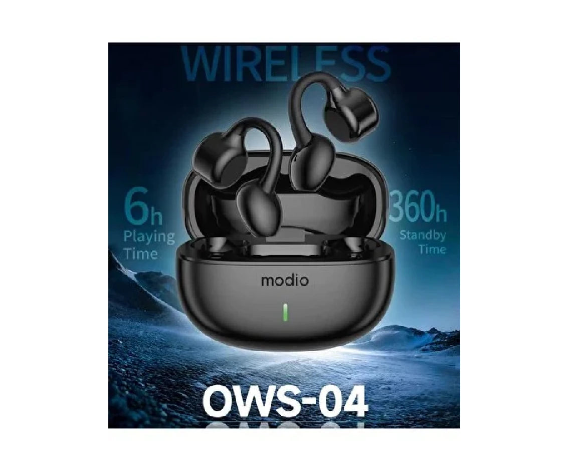 Modio Wireless Ear Clip Earbuds Black - Ows-04