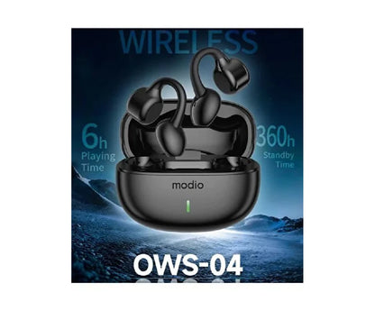 Modio Wireless Ear Clip Earbuds Black - Ows-04