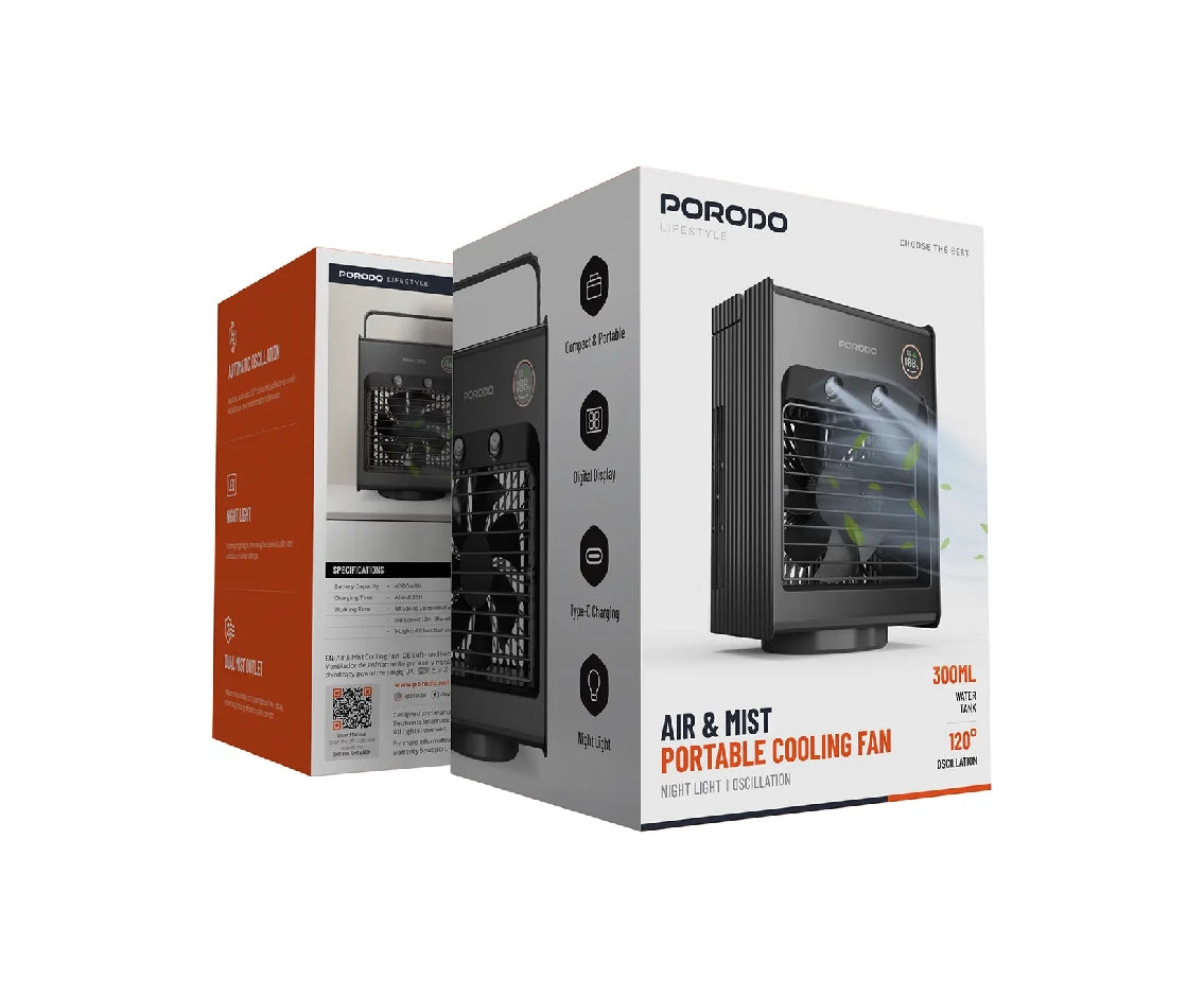 Porodo Air & Mist Portable Cooling Fan