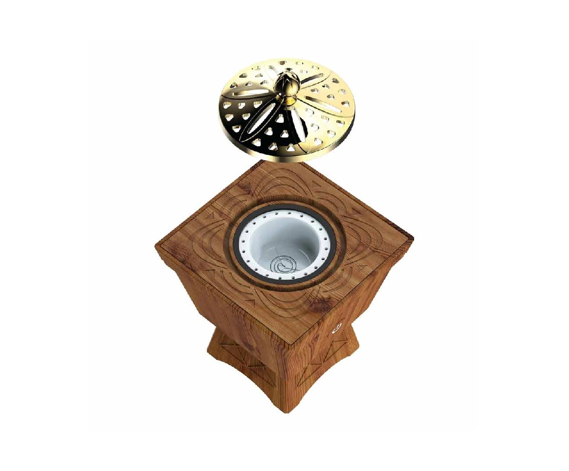 Porodo Lifestyle Classic Wood-Finish Portable Incense Burner