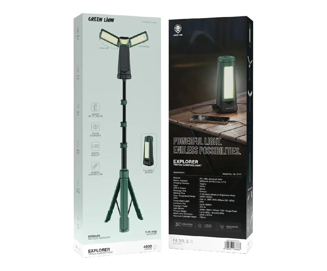 Green Lion Explorer Tripod Camping Light
