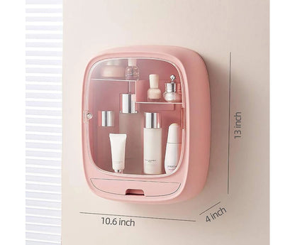 Plastic Wall-Mounted Waterproof Makeup Storage Case Cosmetic Organizer Box for Bedroom Bathroom/ LD-888