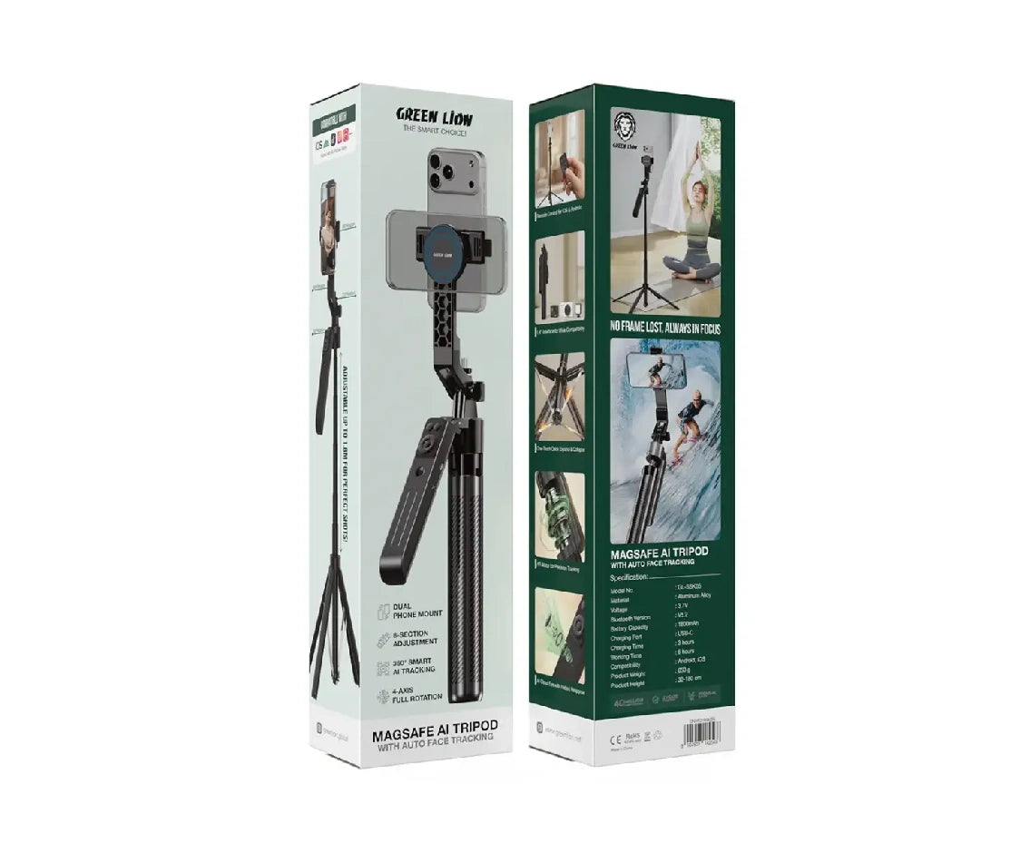 Green Lion MagSafe AI Tripod with Auto Face Tracking