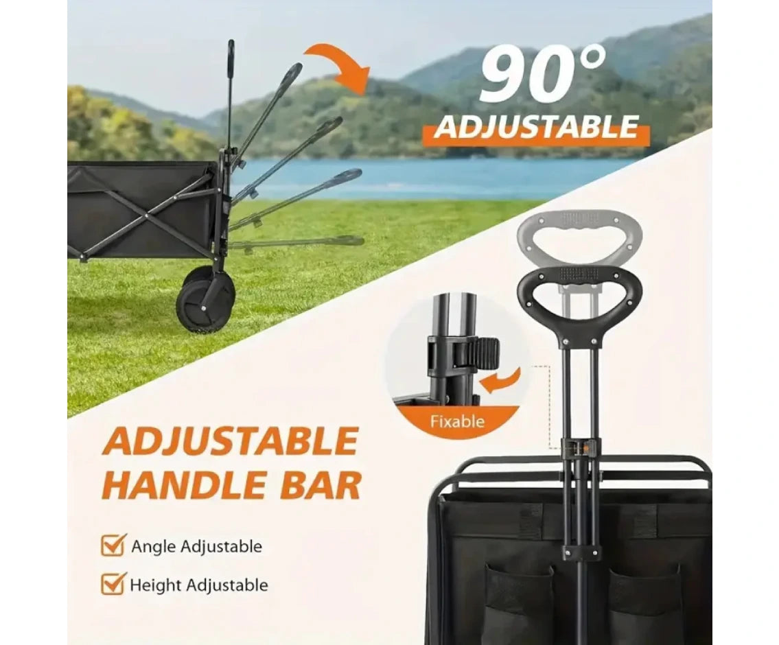 Foldable Wagon Camping And Beach Trolley 24x17x67cm