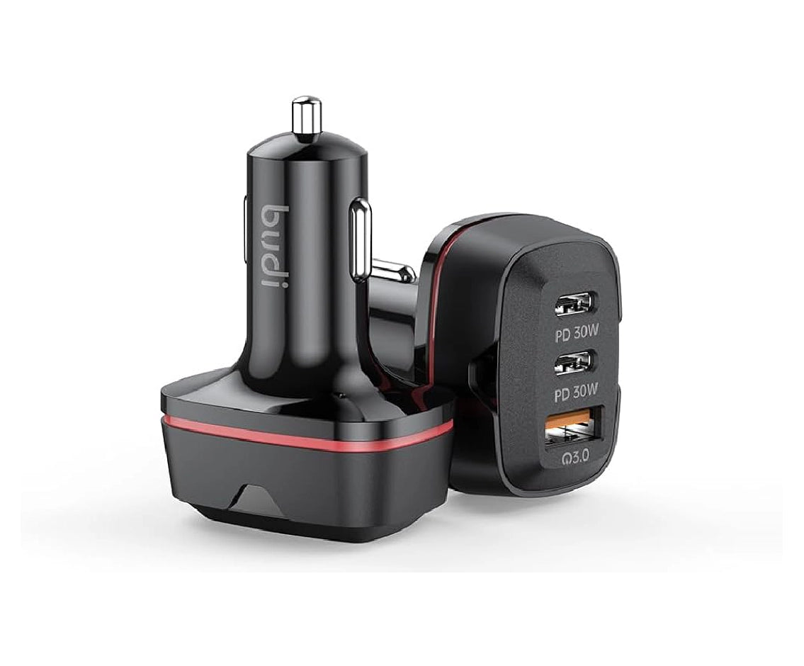 Budi 60W Dual Usb-C Pd And Qc 3.0 Car Charger