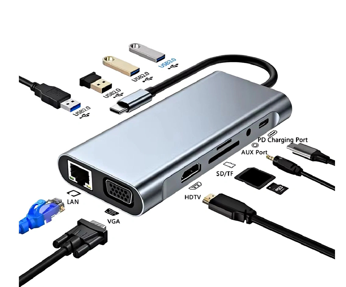 Type-C To Hdtv 11-In-1 Multi-Function Adapter