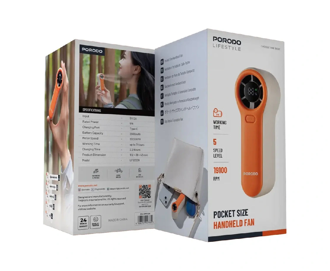 PORODO POCKET SIZE HANDHELD FAN