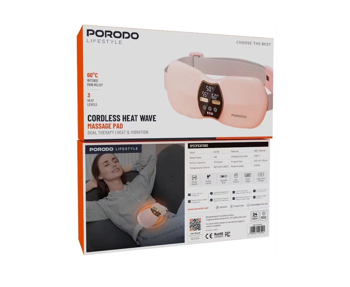 Porodo Cordless Heat Wave Massage Pad