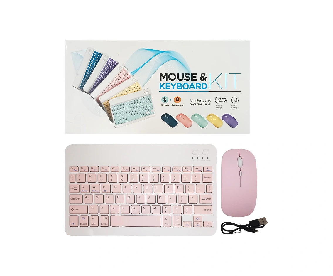 Bluetooth Mouse & Keyboard Kit - Pink