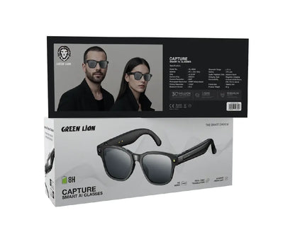 Green Lion Capture Ai Smart Glasses - Black
